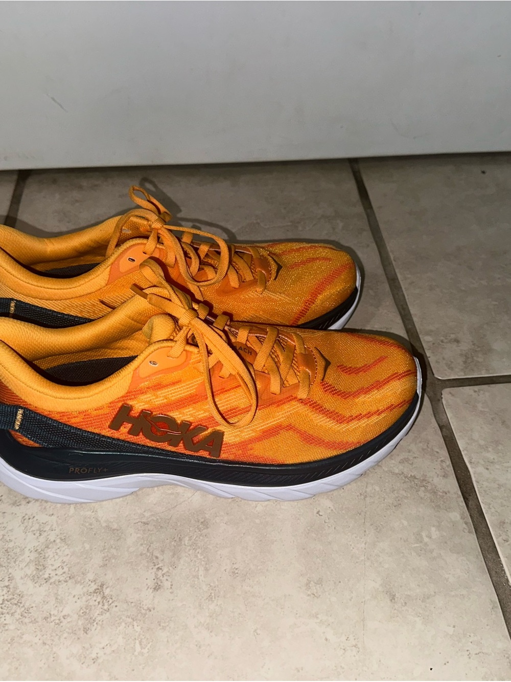 Hoka Orange and Black Athletic Sneakers 7D Men